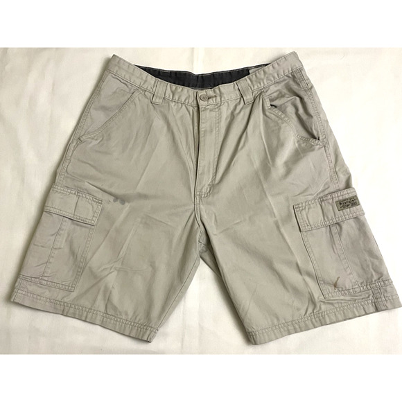 Wrangler Shorts Khaki Men's Size 34/Large Light Gray Casual Pockets Utility Out - Picture 1 of 8